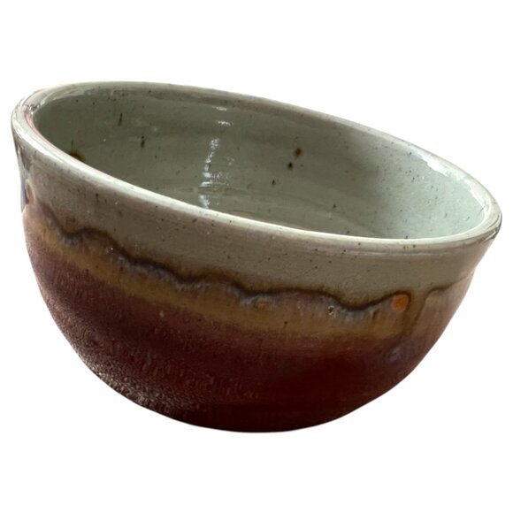 Handmade Pottery Bowl – Studio Stoneware Multicolor Drip Glaze Stunning! 5" dia - Picture 5 of 9
